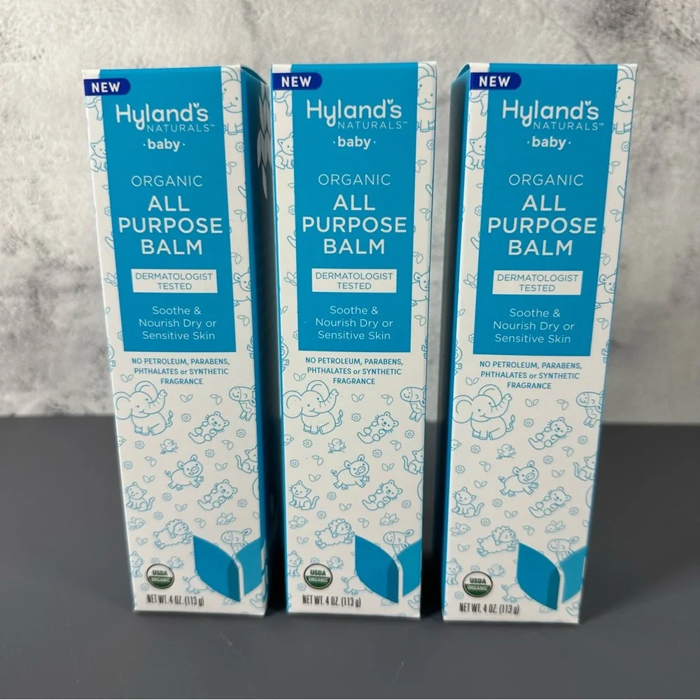 Hyland's Baby Organic ALL PURPOSE BALM 4 oz ea LOT of 3 Sealed NEW